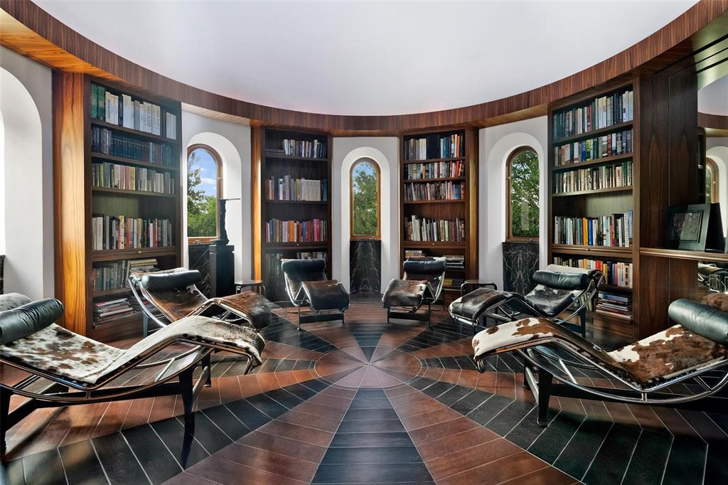 Domed library with chaise lounges